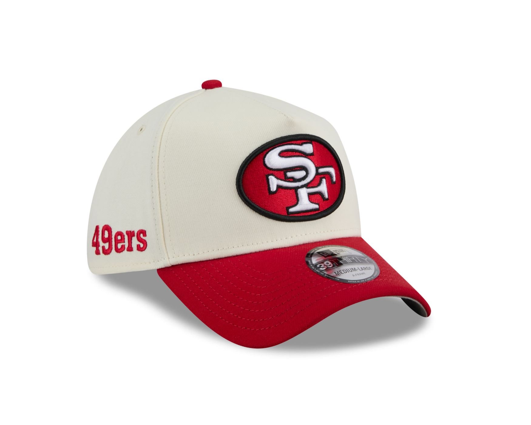 Bone New Era 39THIRTY A-Frame San Francisco 49ers NFL Branco Branco 3