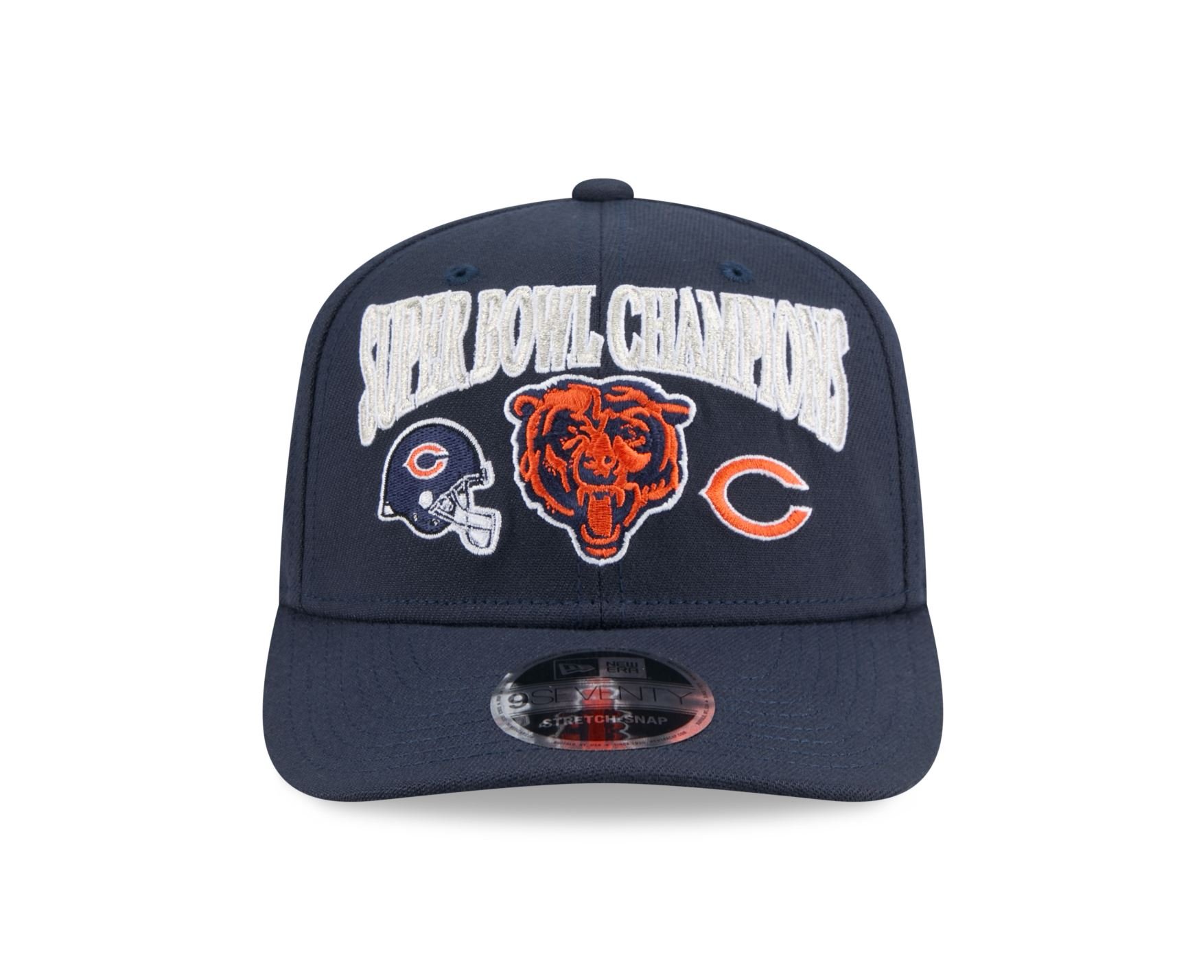Bone New Era 9SEVENTY Strech Snap Chicago Bears NFL Cinza Azul Marinho 2