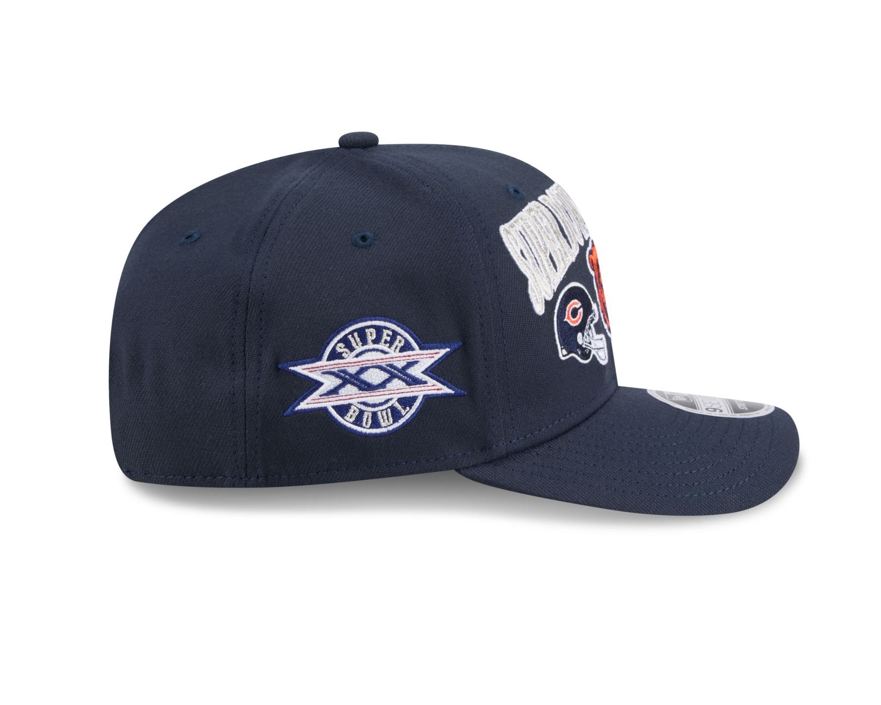 Bone New Era 9SEVENTY Strech Snap Chicago Bears NFL Cinza Azul Marinho 6