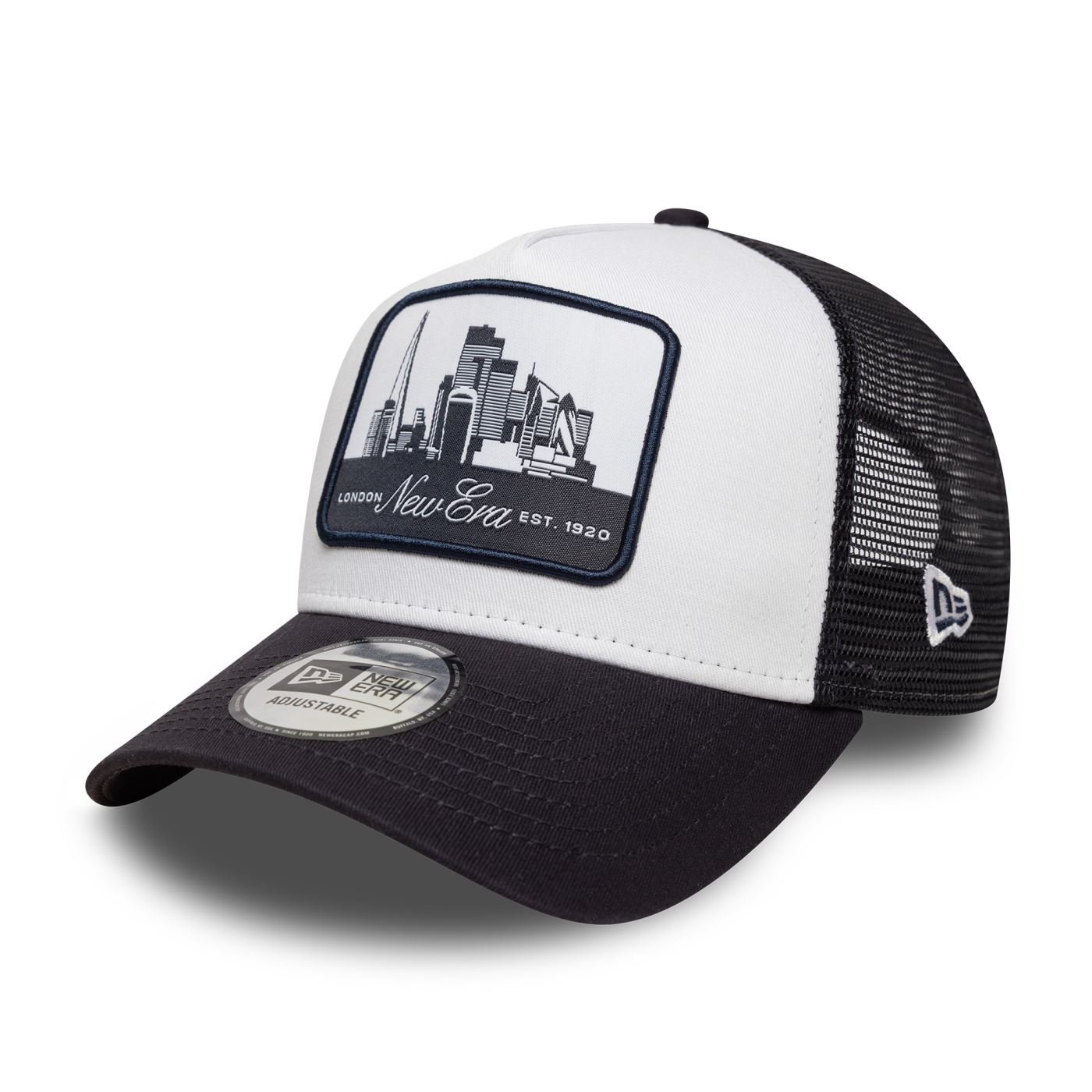 Bone New Era  9FORTY A-Frame Trucker New Era Booking Program Branco/Marinho