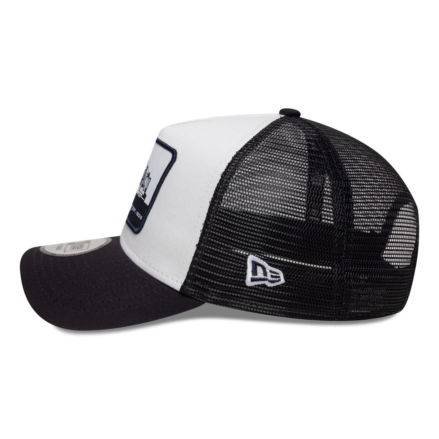 Bone New Era  9FORTY A-Frame Trucker New Era Booking Program Branco/Marinho Branco/Marinho 5