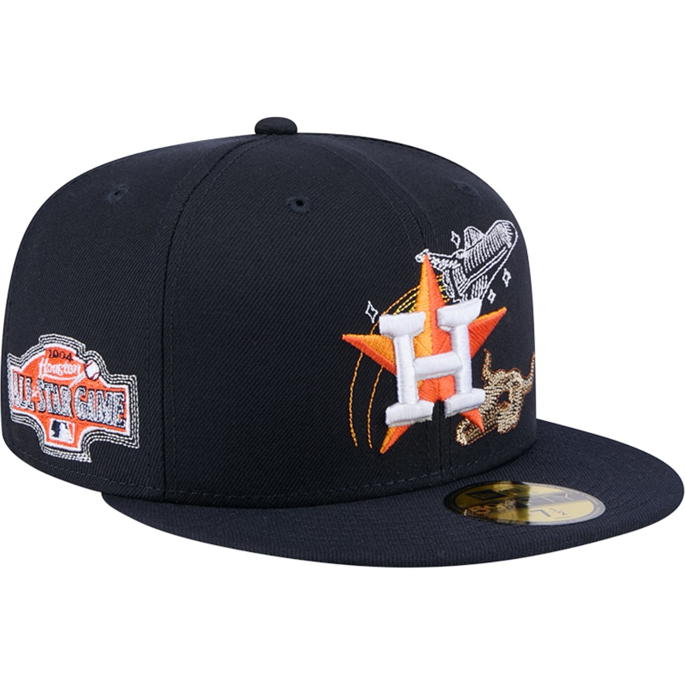 Bone New Era 59FIFTY Fitted Houston Astros State Stitch Azul Marinho 3