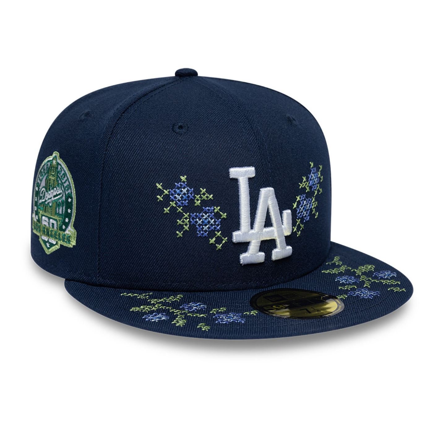 Bone New Era 59FIFTY Los Angeles Dodgers MLB Garden Azul Marinho 5