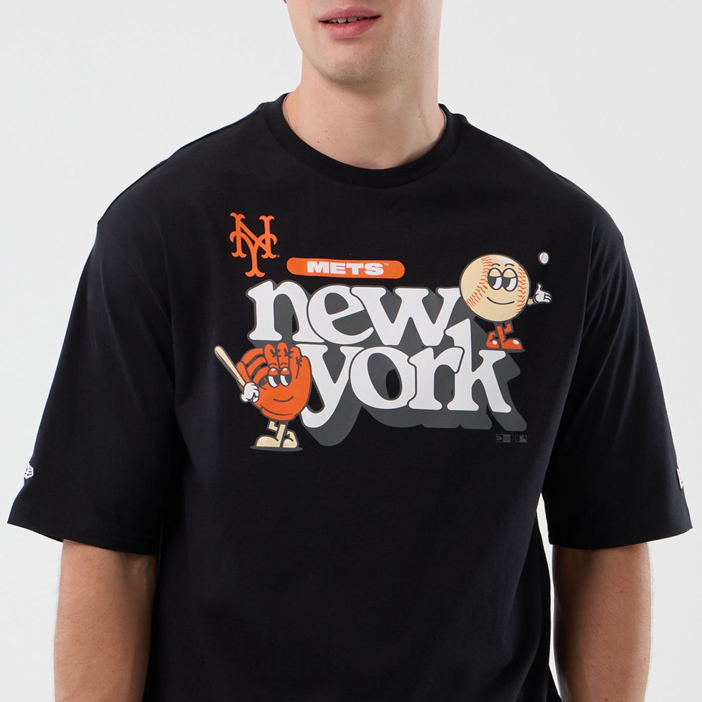 Camiseta New Era Regular  New York Mets Preto Preto 6