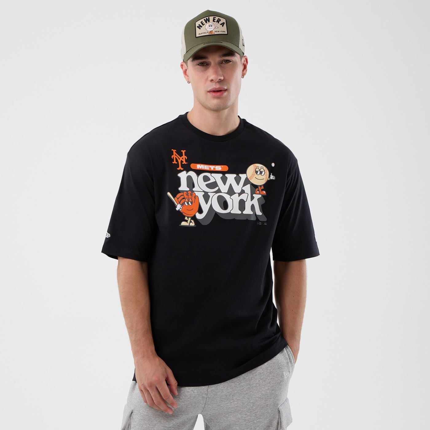 Camiseta New Era Regular  New York Mets Preto