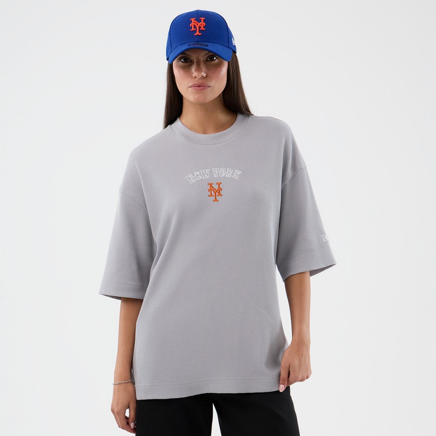 Camiseta New Era Regular  New York Mets Cinza 3