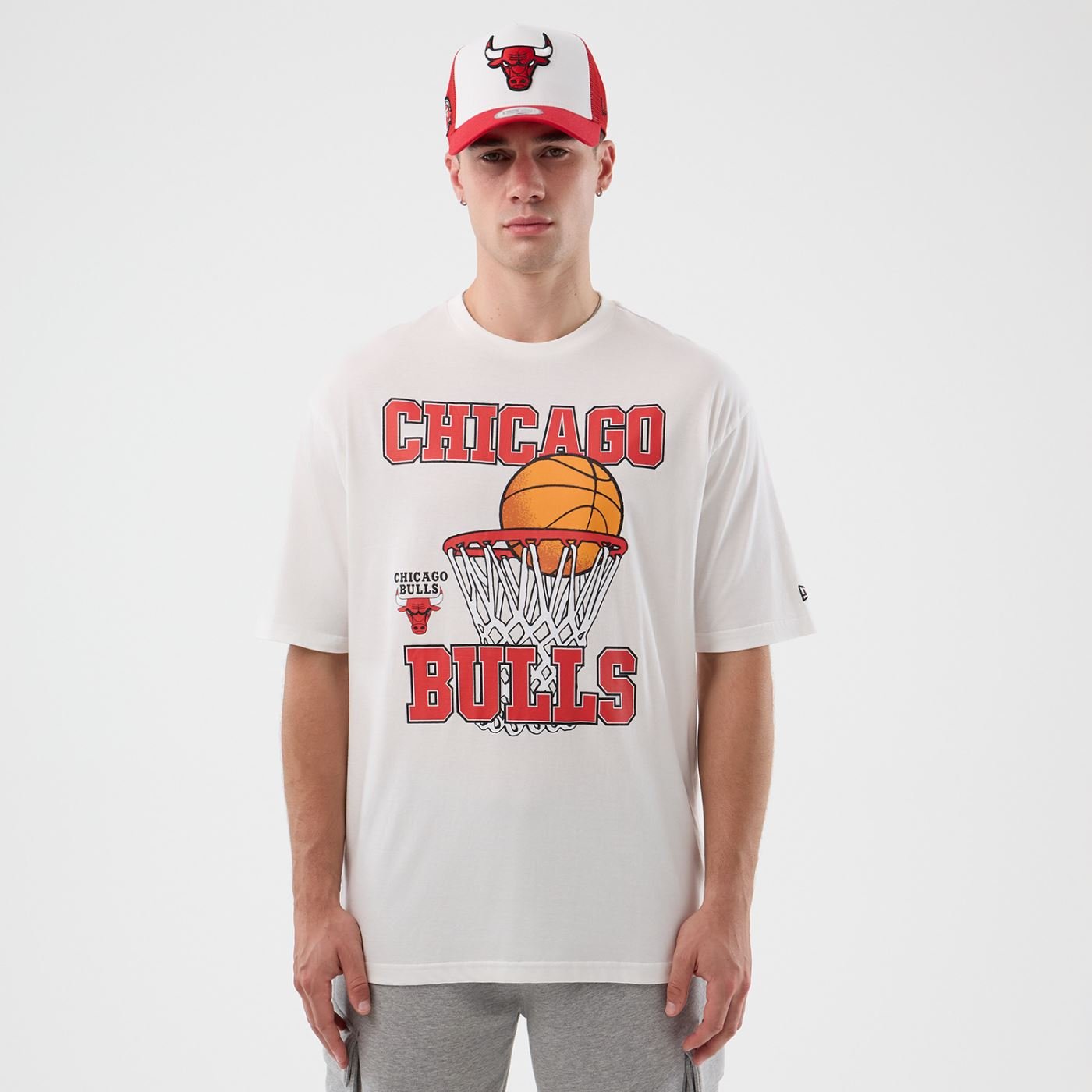 Camiseta New Era Regular  Chicago Bulls Branco