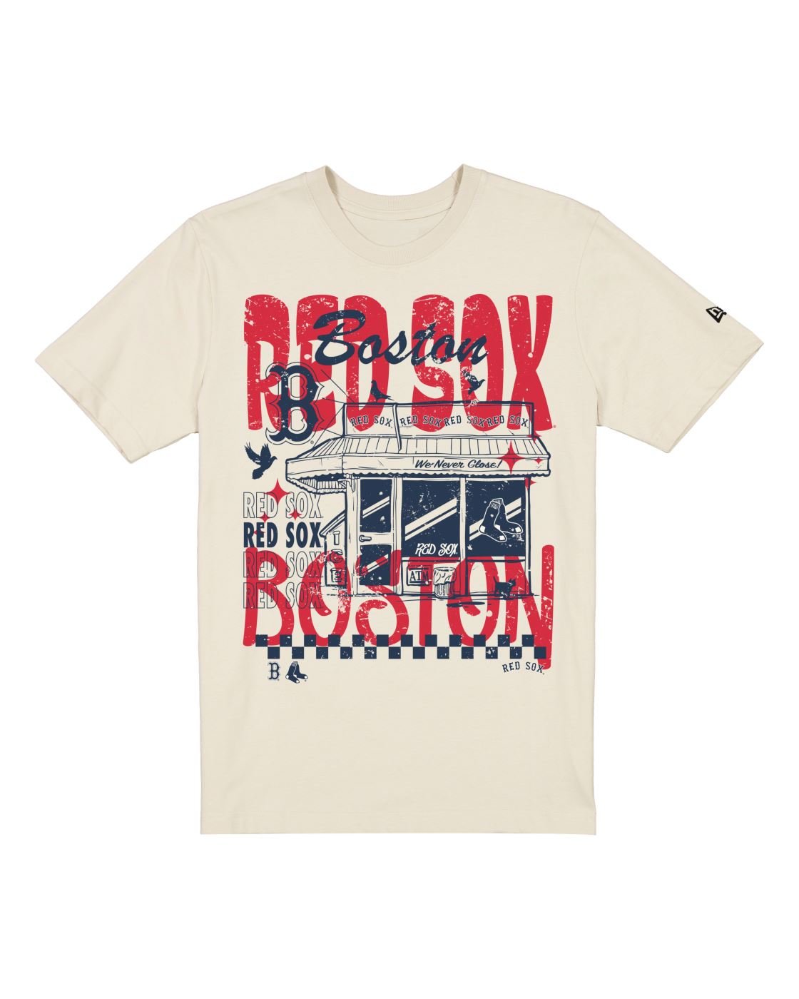 Camiseta New Era Regular  Boston Red Sox Bege
