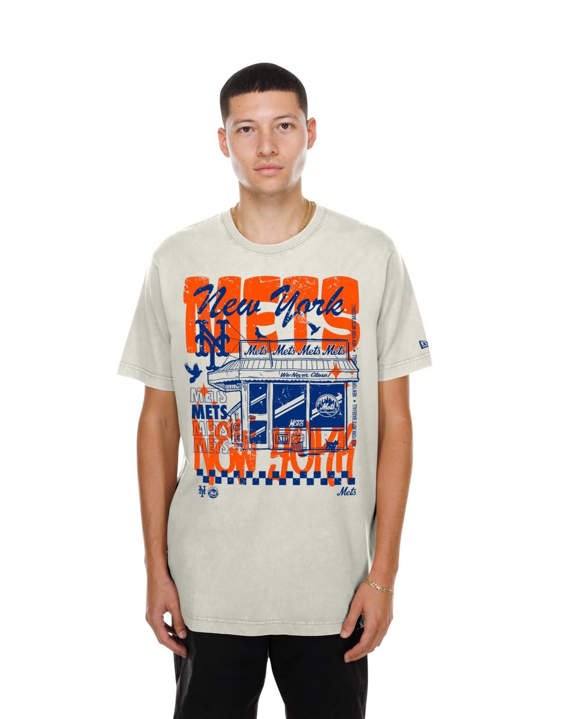 Camiseta New Era Regular  New York Mets Bege