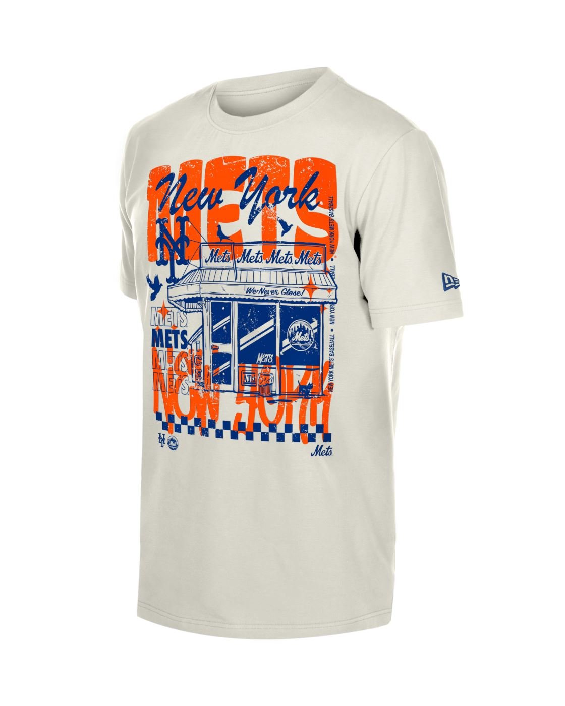 Camiseta New Era Regular  New York Mets Bege Bege 3
