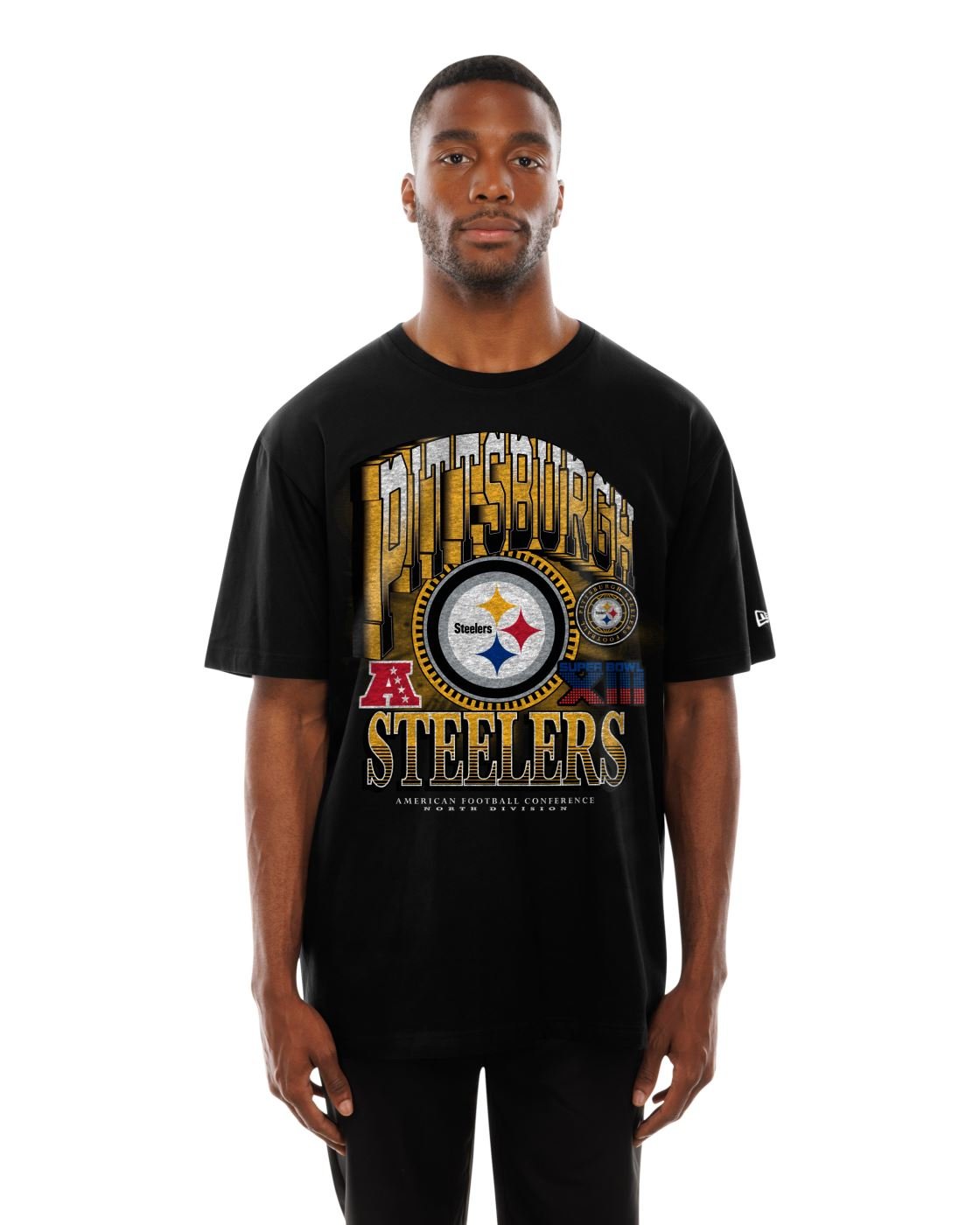 Camiseta New Era Oversize Pittsburgh Steelers  Preto