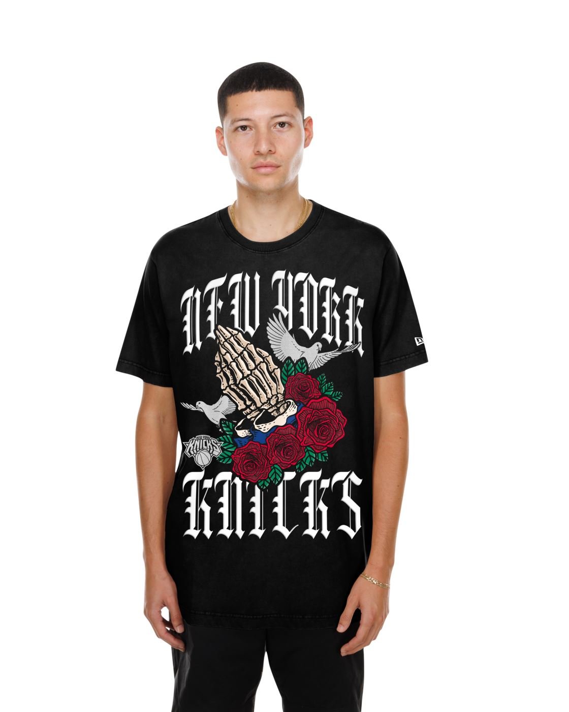 Camiseta New Era Regular  New York Knicks  Preto Preto 5