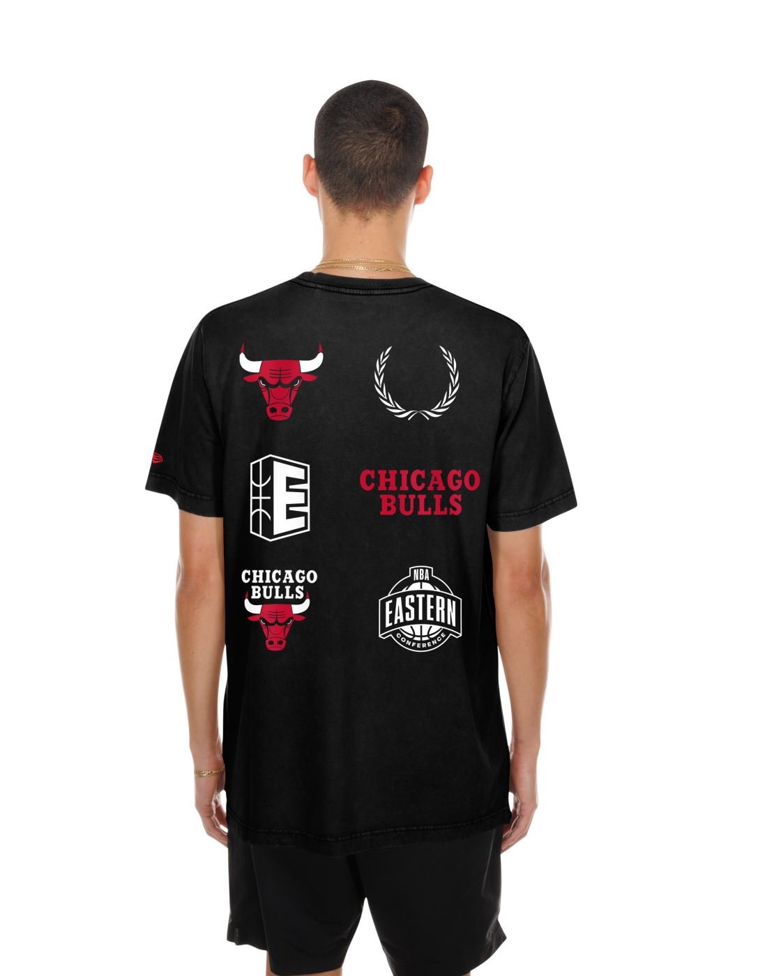 Camiseta New Era Regular  Chicago Bulls Preto Preto 3