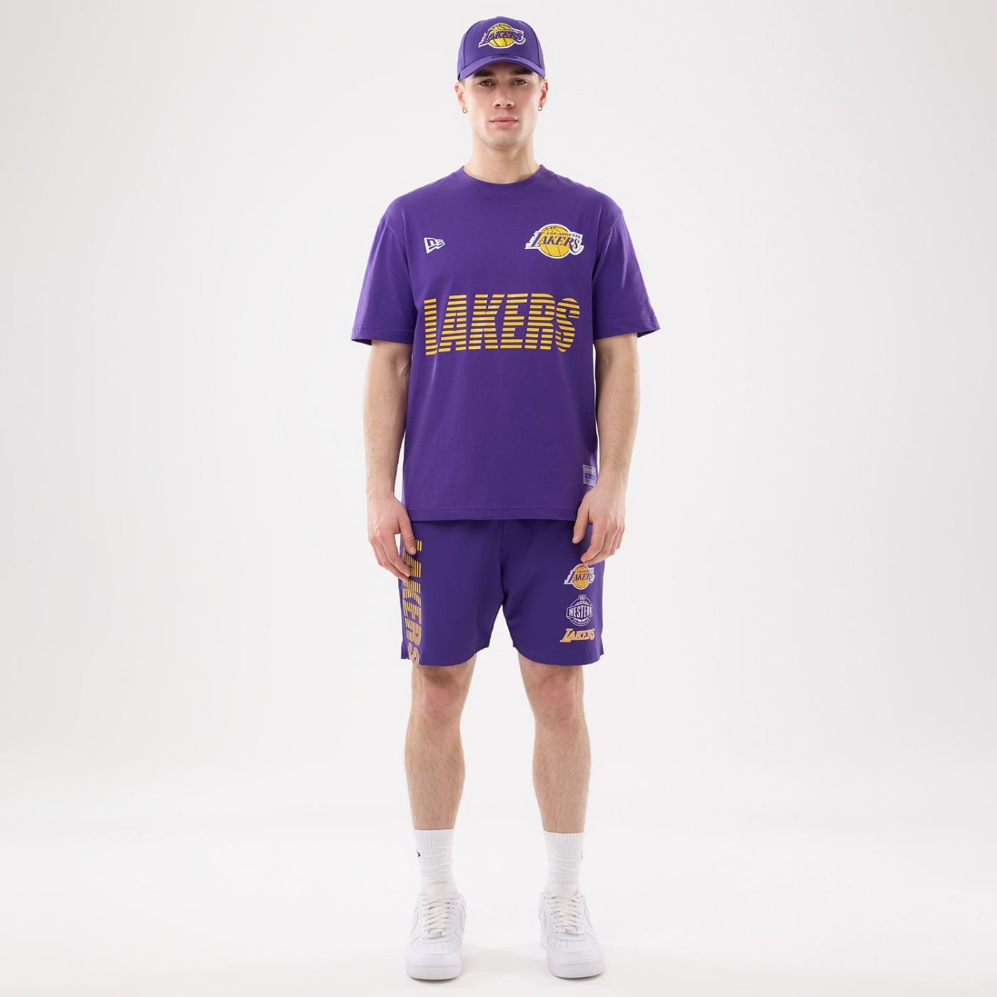 Camiseta New Era Regular  Los Angeles Lakers Roxo