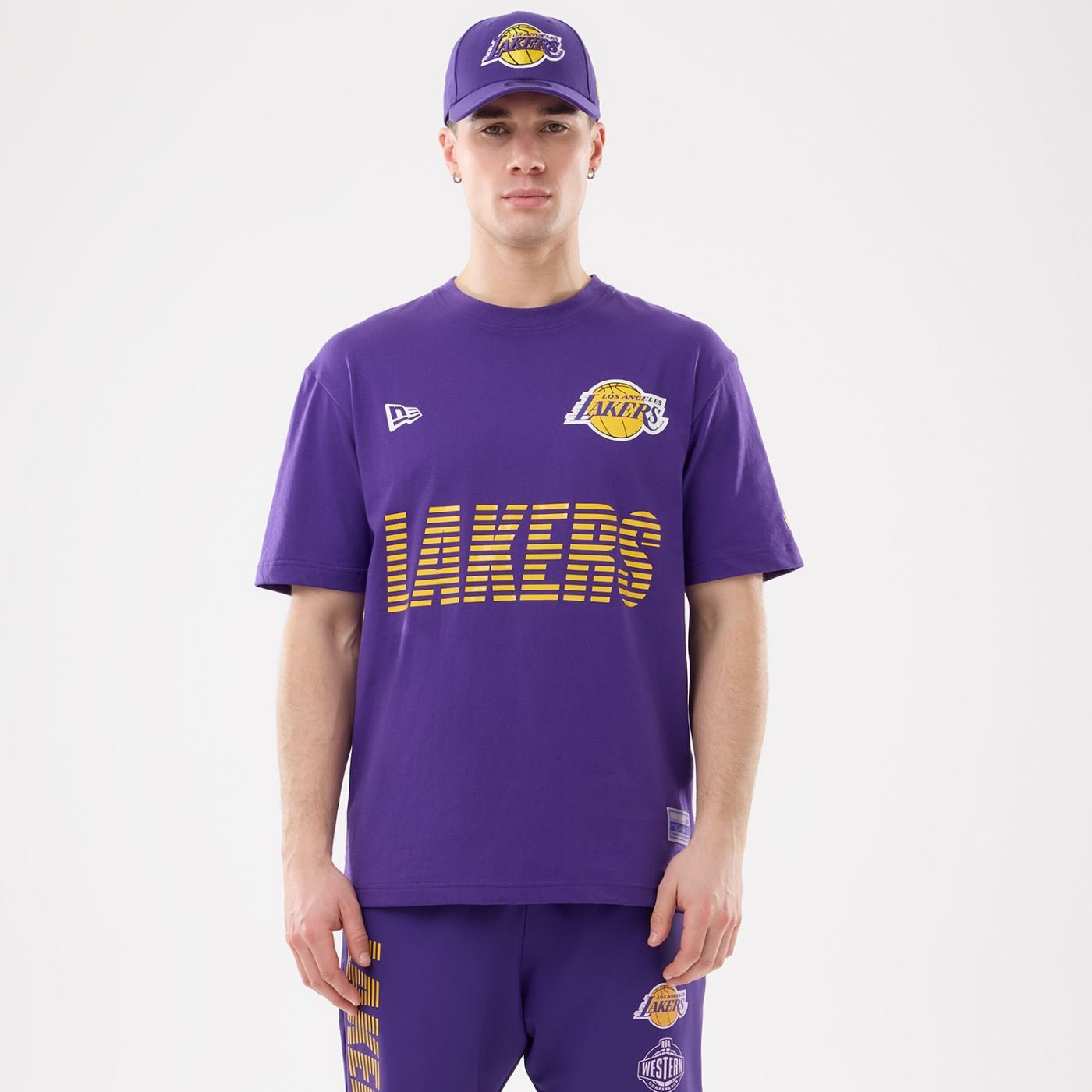 Camiseta New Era Regular  Los Angeles Lakers Roxo Roxo 2