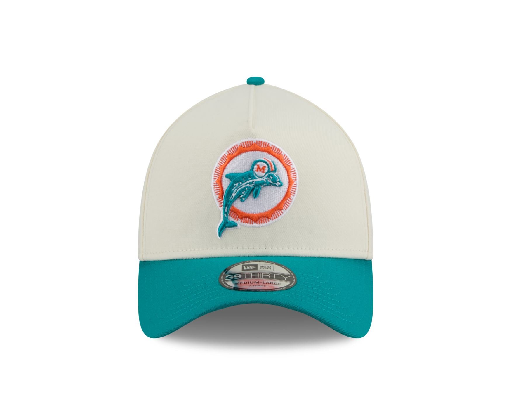 Bone New Era  39THIRTY A-Frame  Miami Dolphins Off White 2