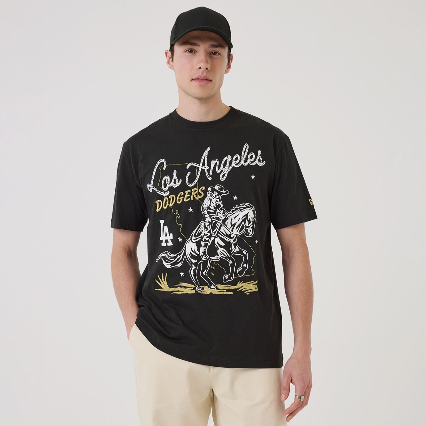 Camiseta New Era Regular  Los Angeles Dodgers  Preto
