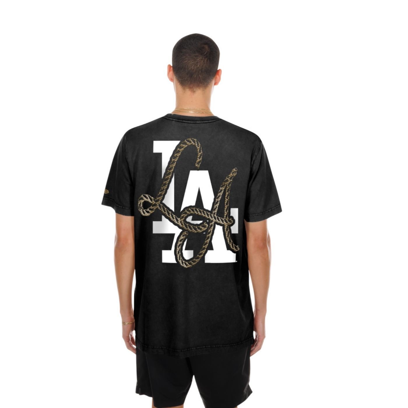 Camiseta New Era Regular  Los Angeles Dodgers  Preto Preto 2