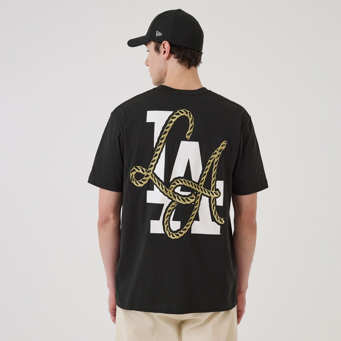 Camiseta New Era Regular  Los Angeles Dodgers  Preto Preto 4
