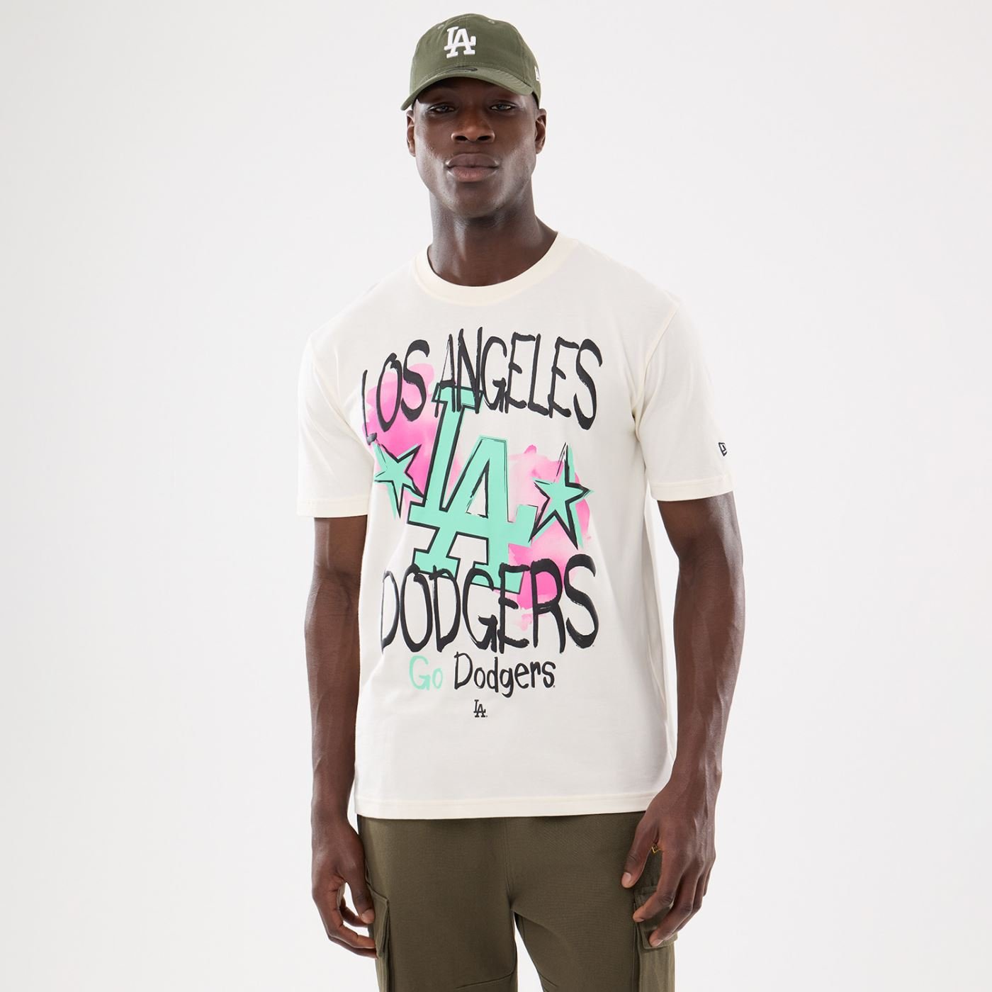 Camiseta New Era Regular  Los Angeles Dodgers  Off White