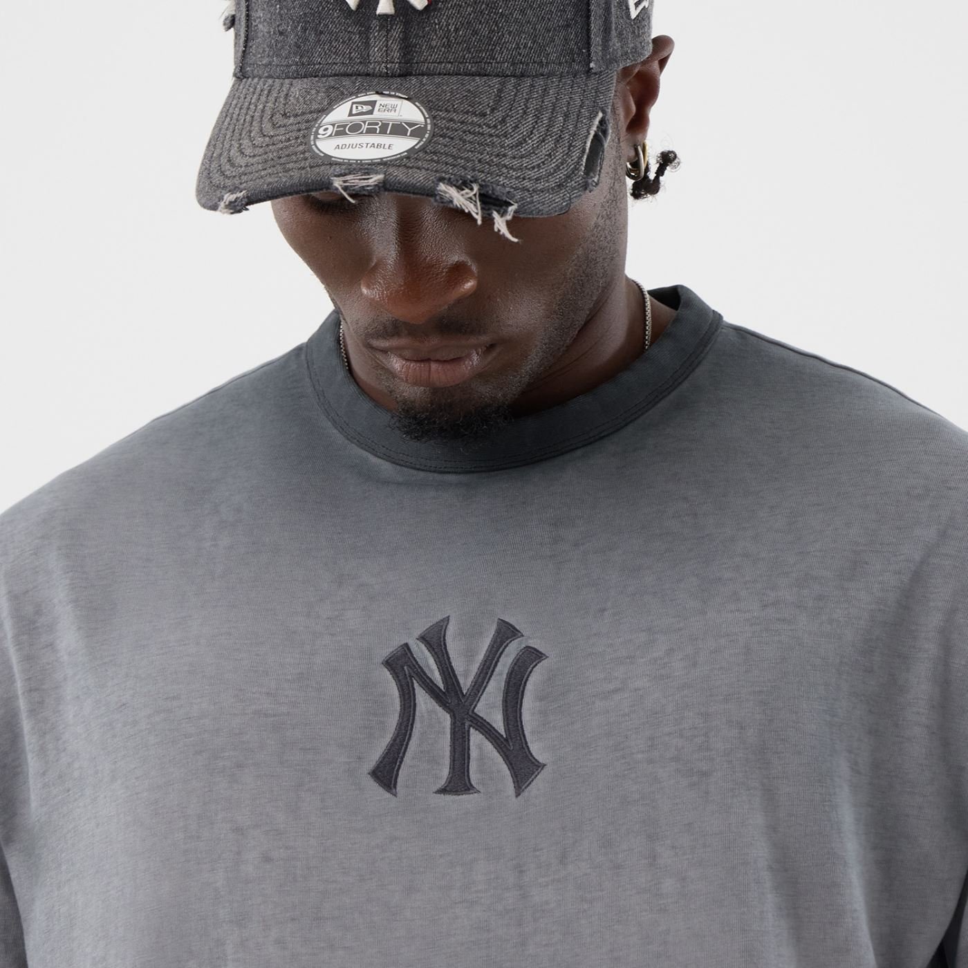 Camiseta New Era Regular  New York Yankees Preto Cinza 5