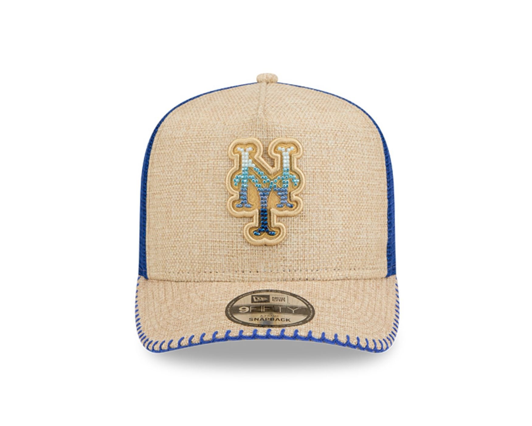 Bone New Era  9FIFTY  A-Frame Snapback  New York Mets Azul Bege 2