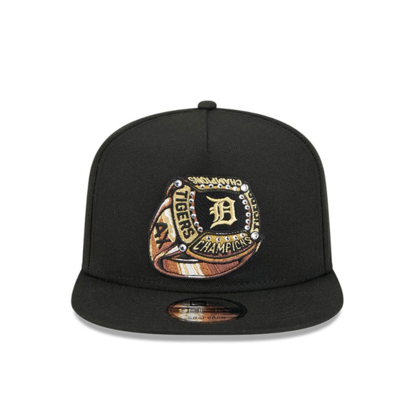 Bone New Era  9FIFTY A-Frame  Detroit Tigers  Preto Preto 2
