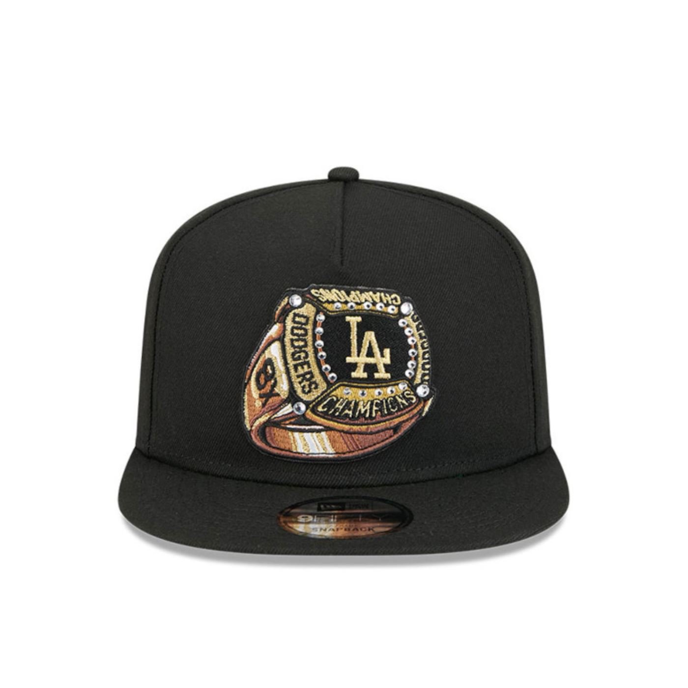 Bone New Era  9FIFTY A-Frame  Los Angeles Dodgers  Preto Preto 2