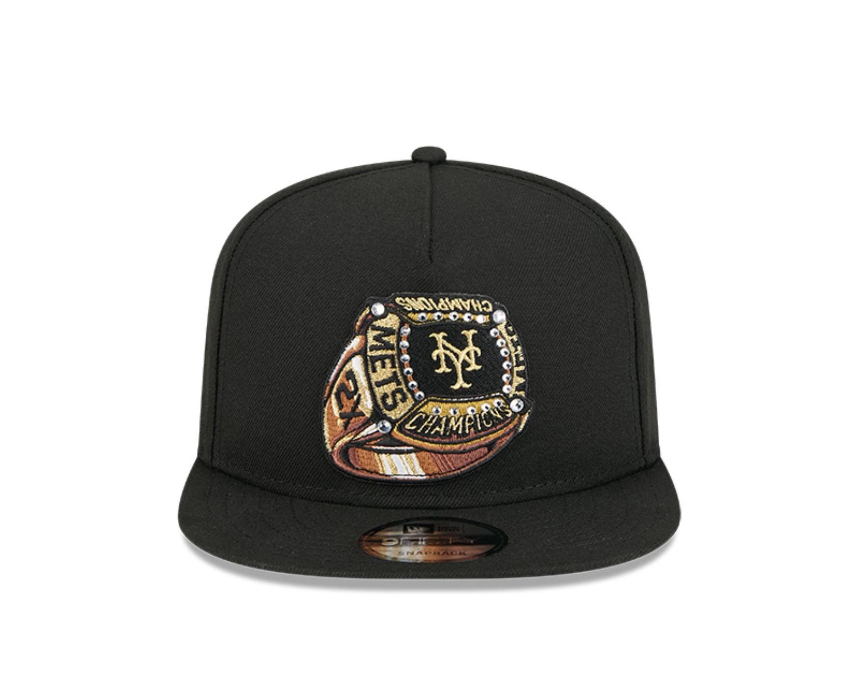 Bone New Era 9FIFTY A-Frame New York Mets Preto Preto