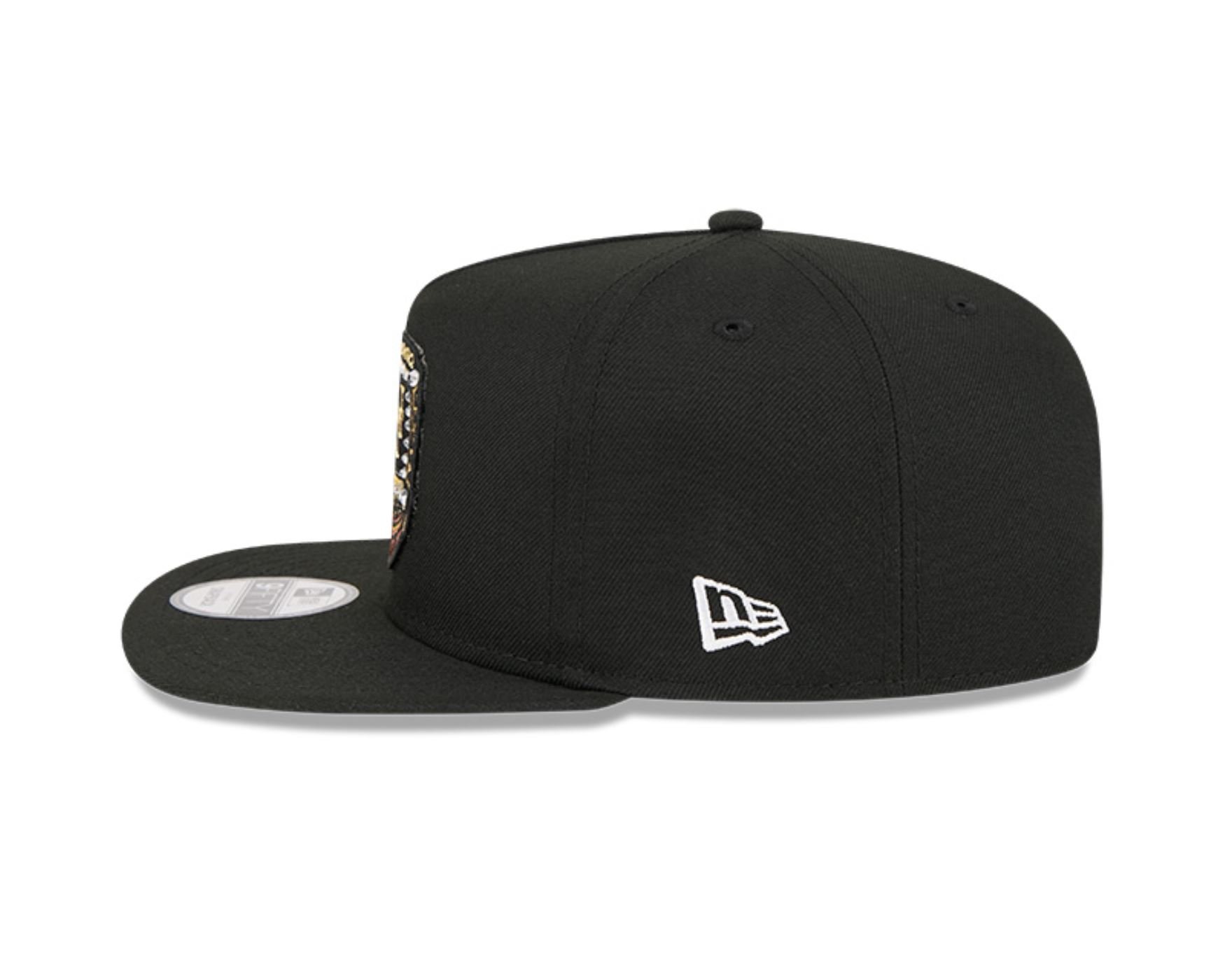 Bone New Era  9FIFTY A-Frame  New York Mets Preto Preto 3