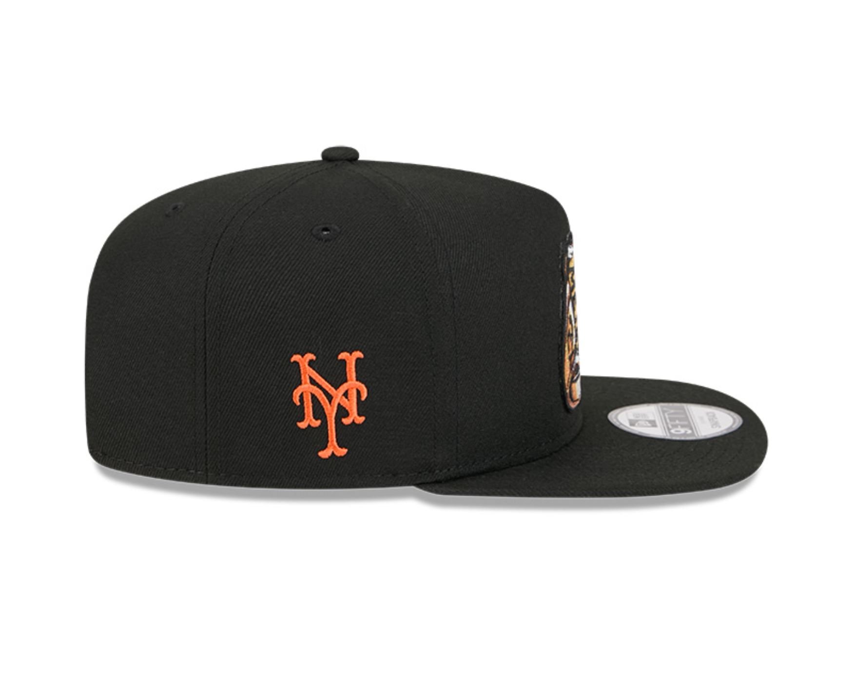 Bone New Era  9FIFTY A-Frame  New York Mets Preto Preto 4