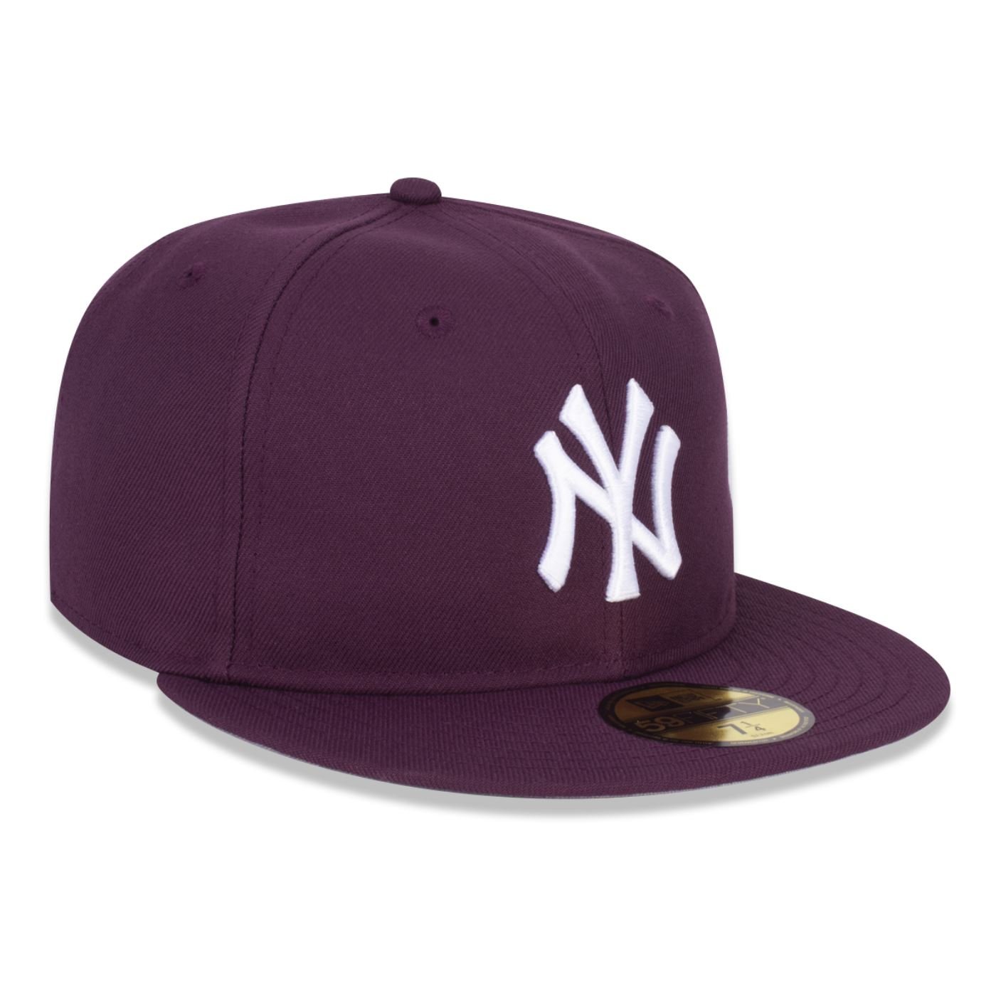 Bone New Era 59FIFTY New York Yankees MLB Off White Roxo 2