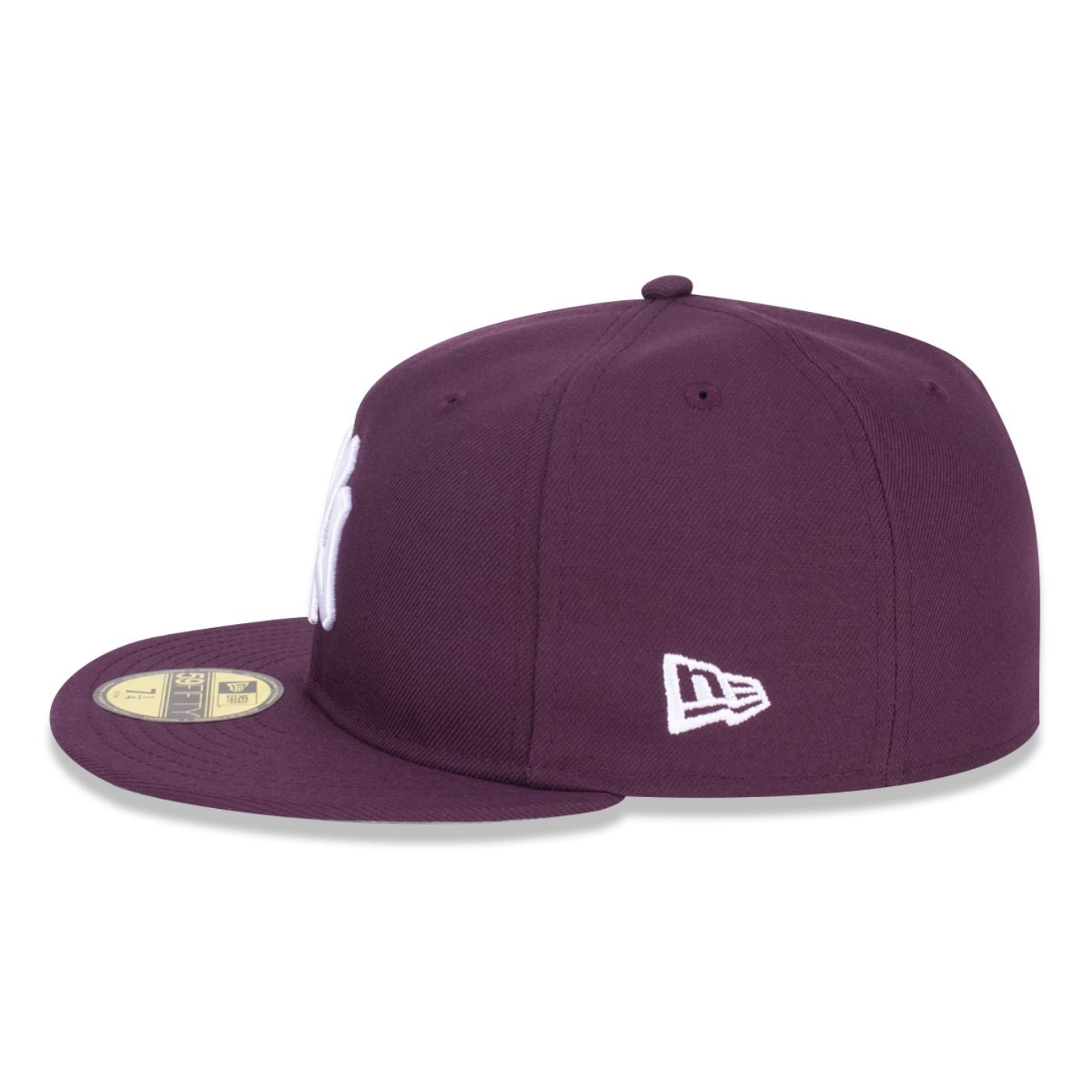 Bone New Era 59FIFTY New York Yankees MLB Off White Roxo 4