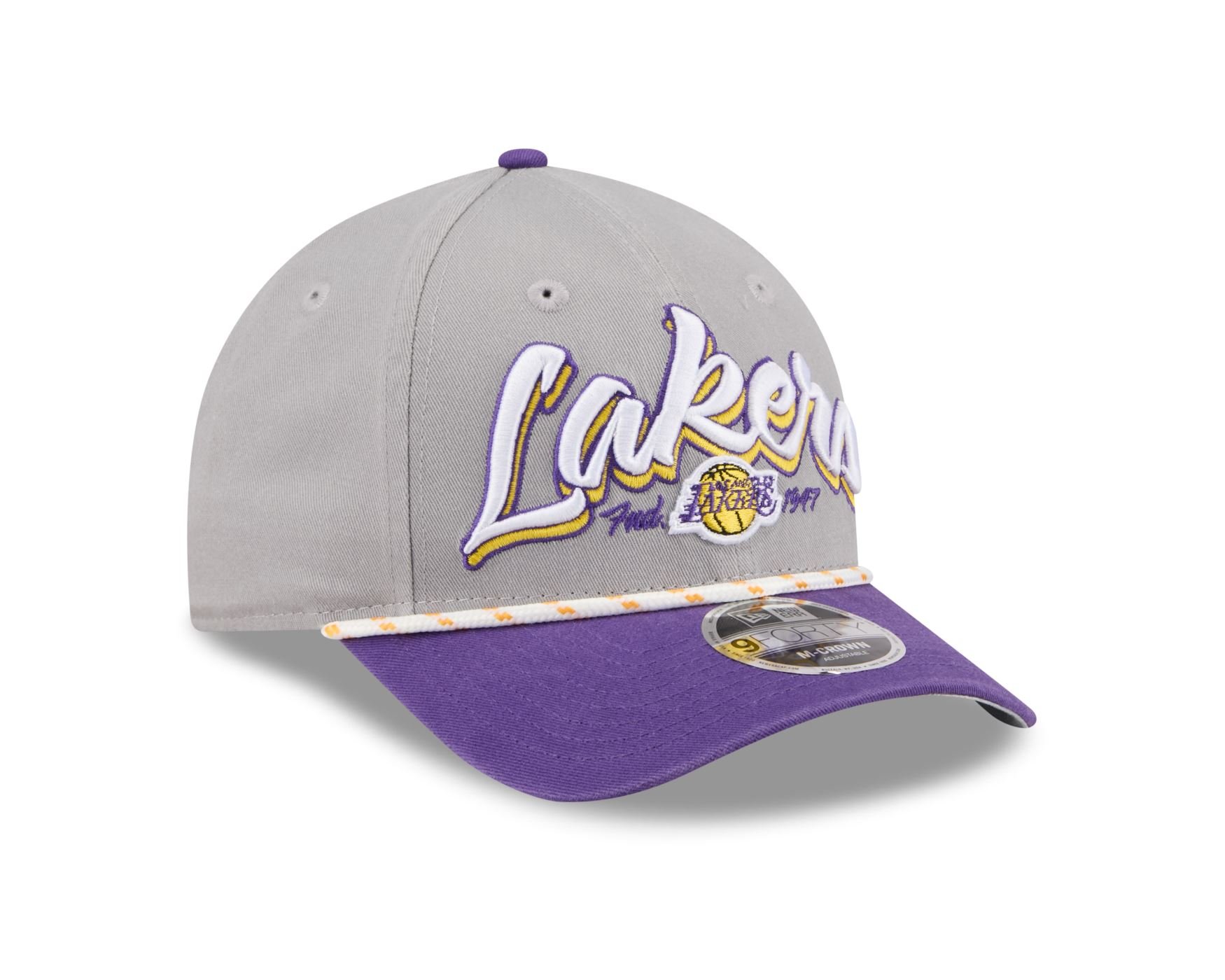 Bone New Era 9FORTY M-CROWN NBA Los Angeles Lakers Cinza 3