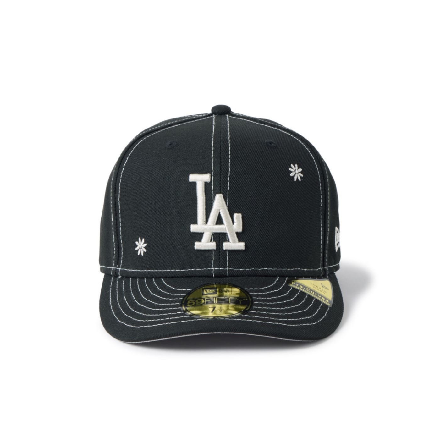 Bone New Era 59FIFTY MLB Los Angeles Dodgers Preto 2
