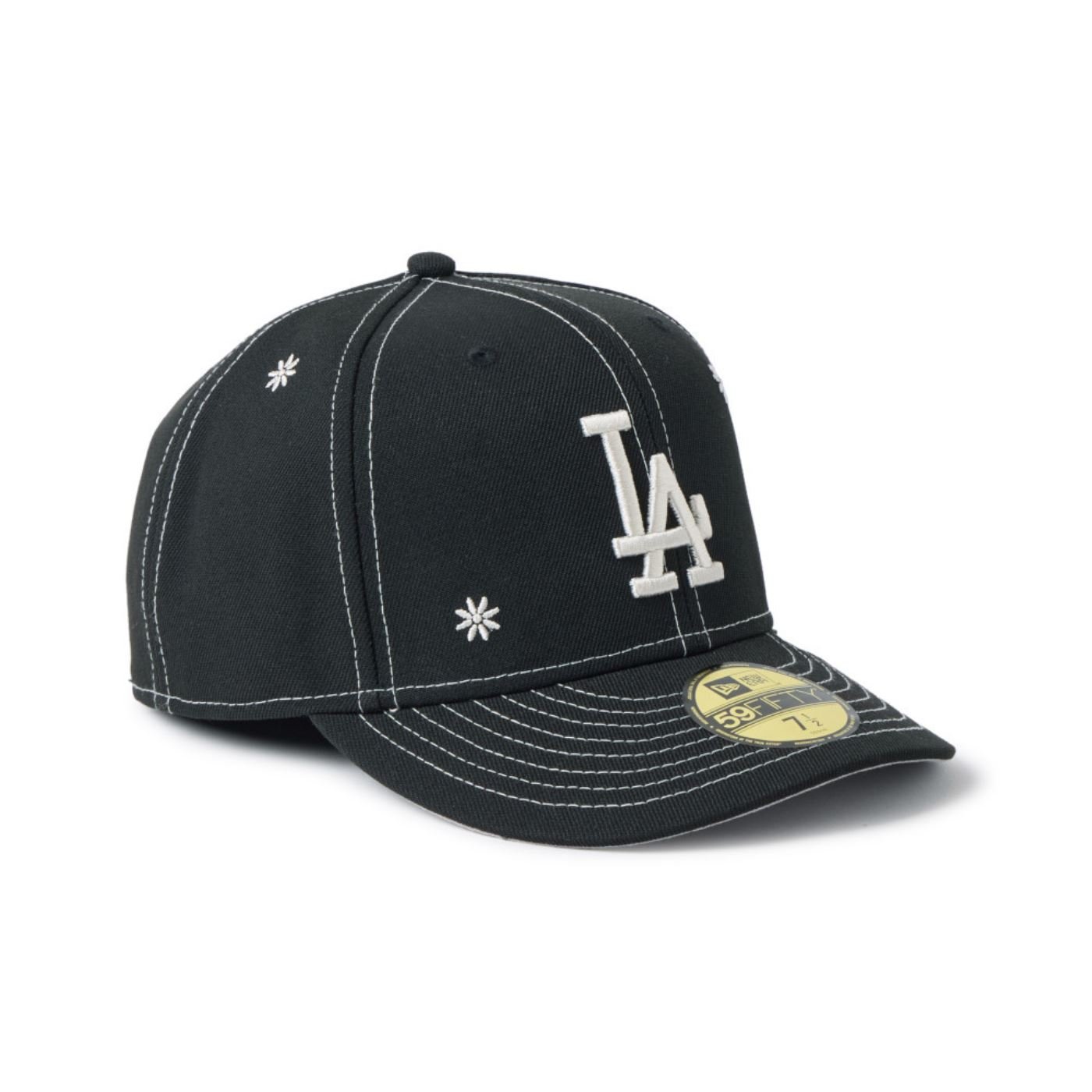 Bone New Era 59FIFTY MLB Los Angeles Dodgers Preto 3