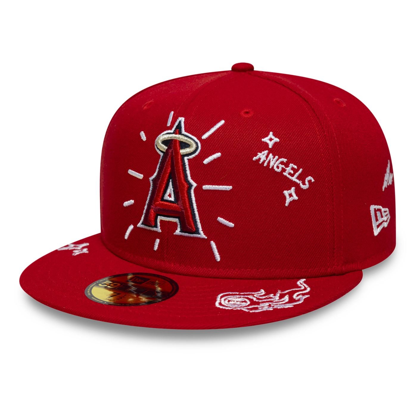 Bone New Era 59FIFTY MLB Anaheim Angels  Scribble