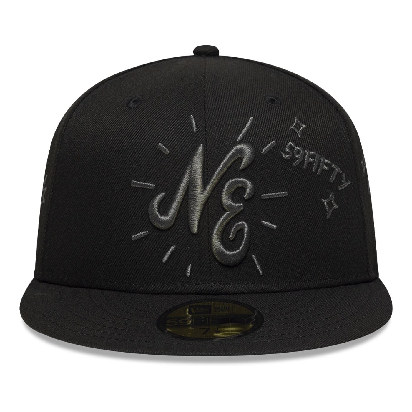 Bone New Era 59FIFTY New Era Branded Scribble Preto 2