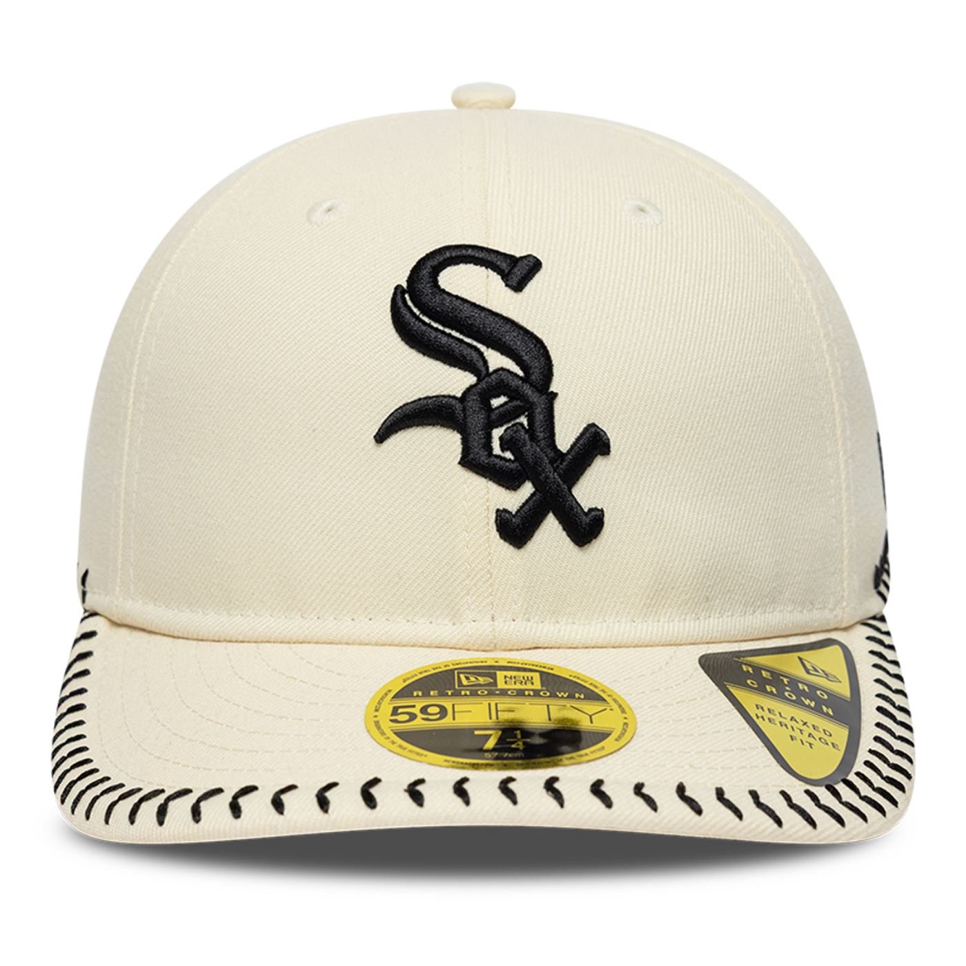 Bone New Era 59FIFTY Retro Crown MLB Chicago White Sox BASEBALL STICH Bege 2