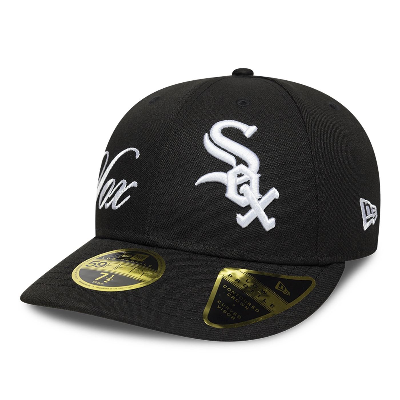 Bone New Era 59FIFTY Low Profile MLB Chicago White Sox Side Script Preto 4