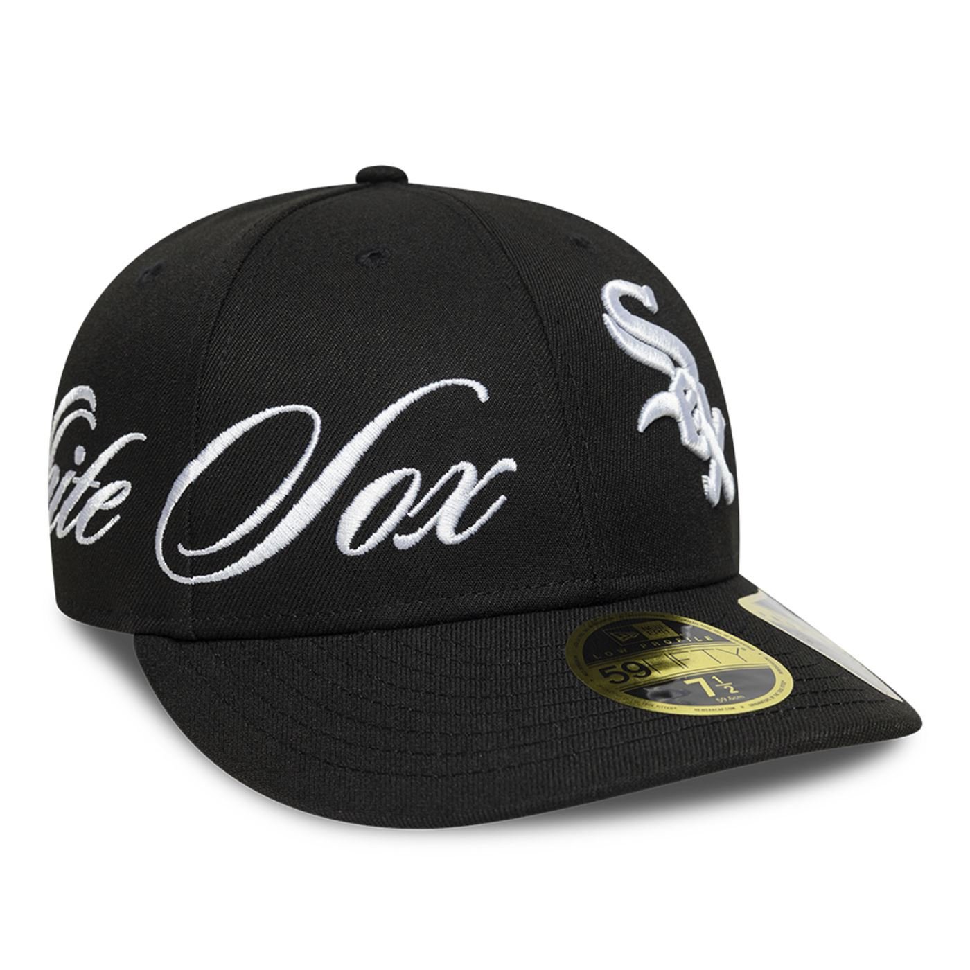Bone New Era 59FIFTY Low Profile MLB Chicago White Sox Side Script Preto 6