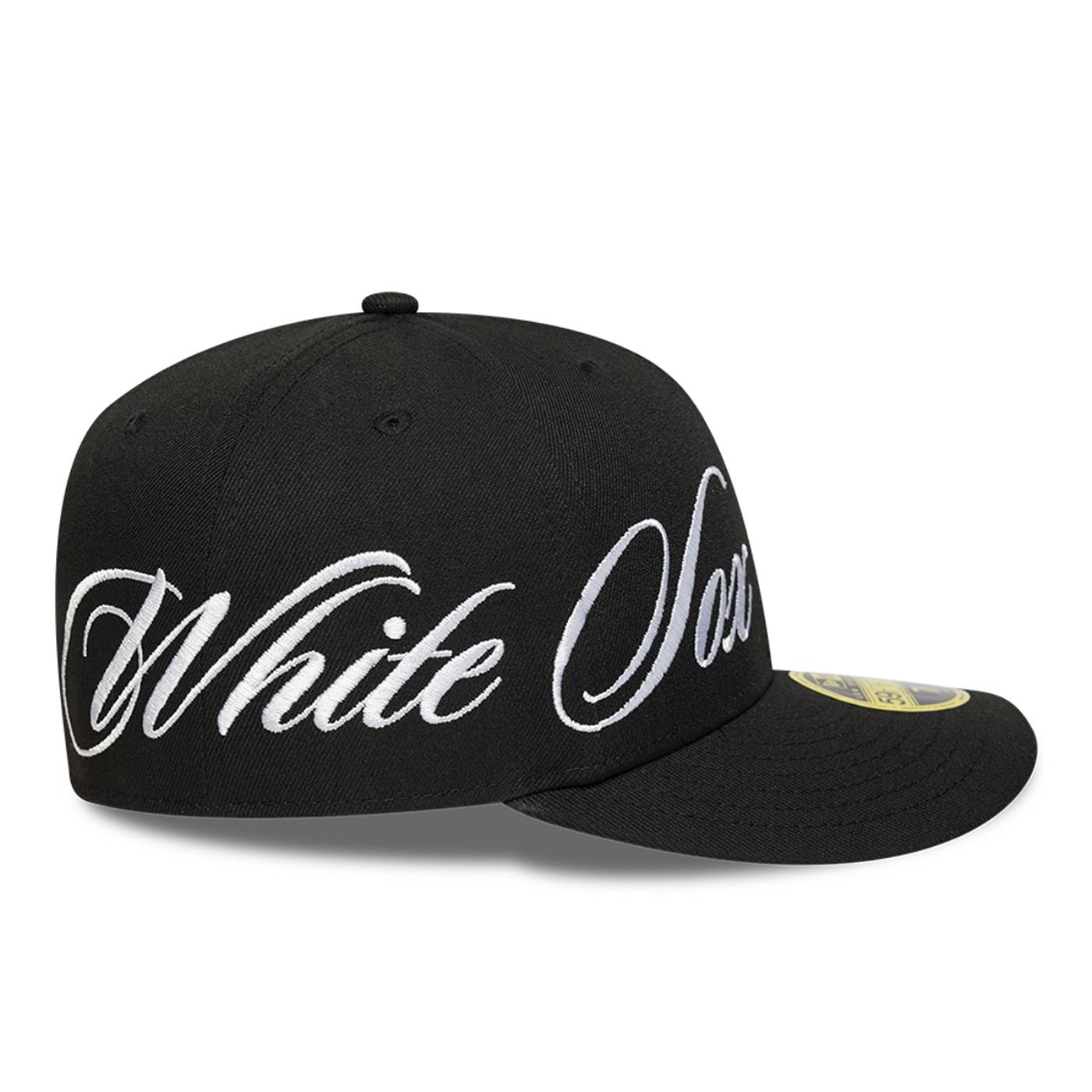 Bone New Era 59FIFTY Low Profile MLB Chicago White Sox Side Script Preto 2