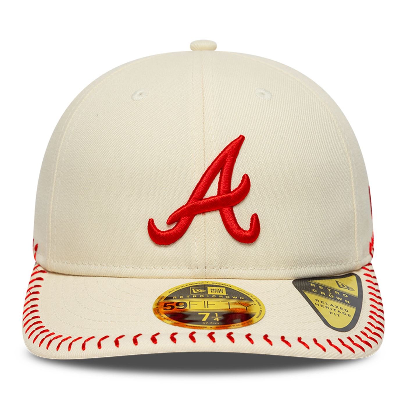 Bone New Era 59FIFTY Retro Crown MLB Atlanta Braves BASEBALL STICH Bege 2