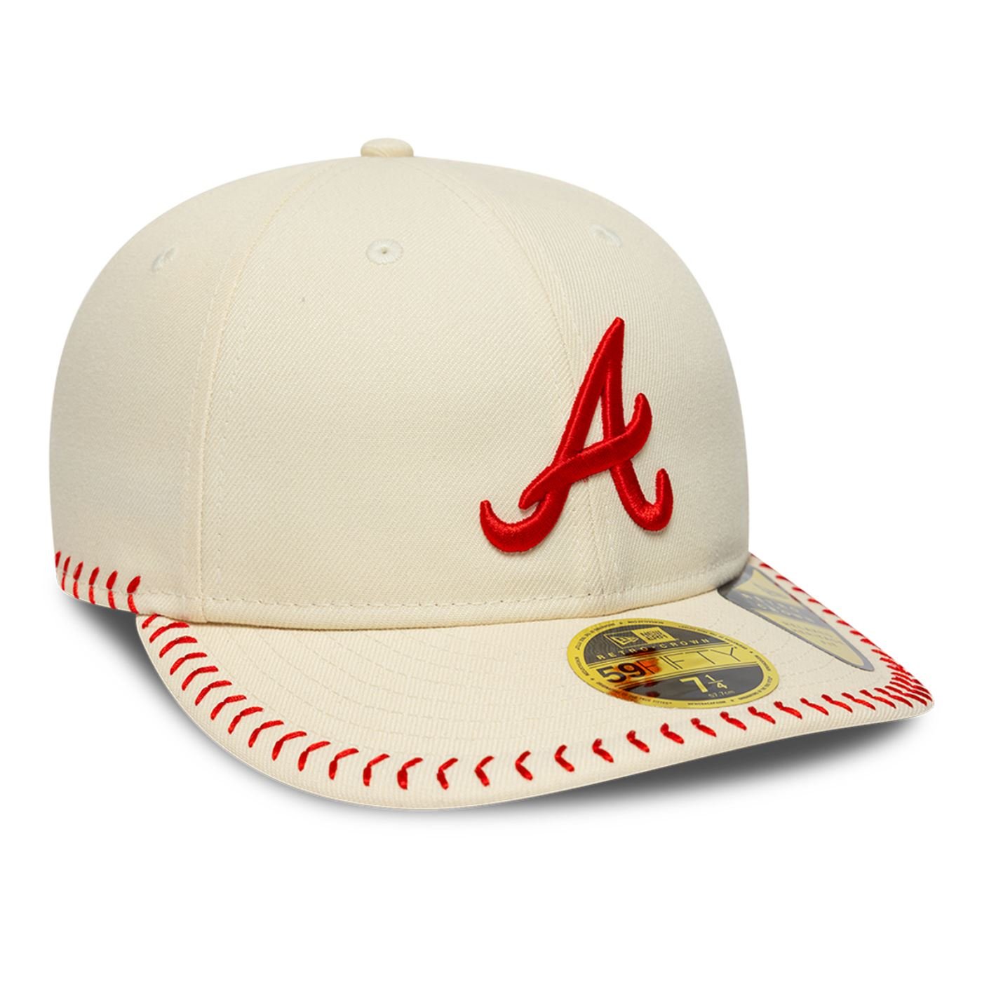 Bone New Era 59FIFTY Retro Crown MLB Atlanta Braves BASEBALL STICH Bege 3