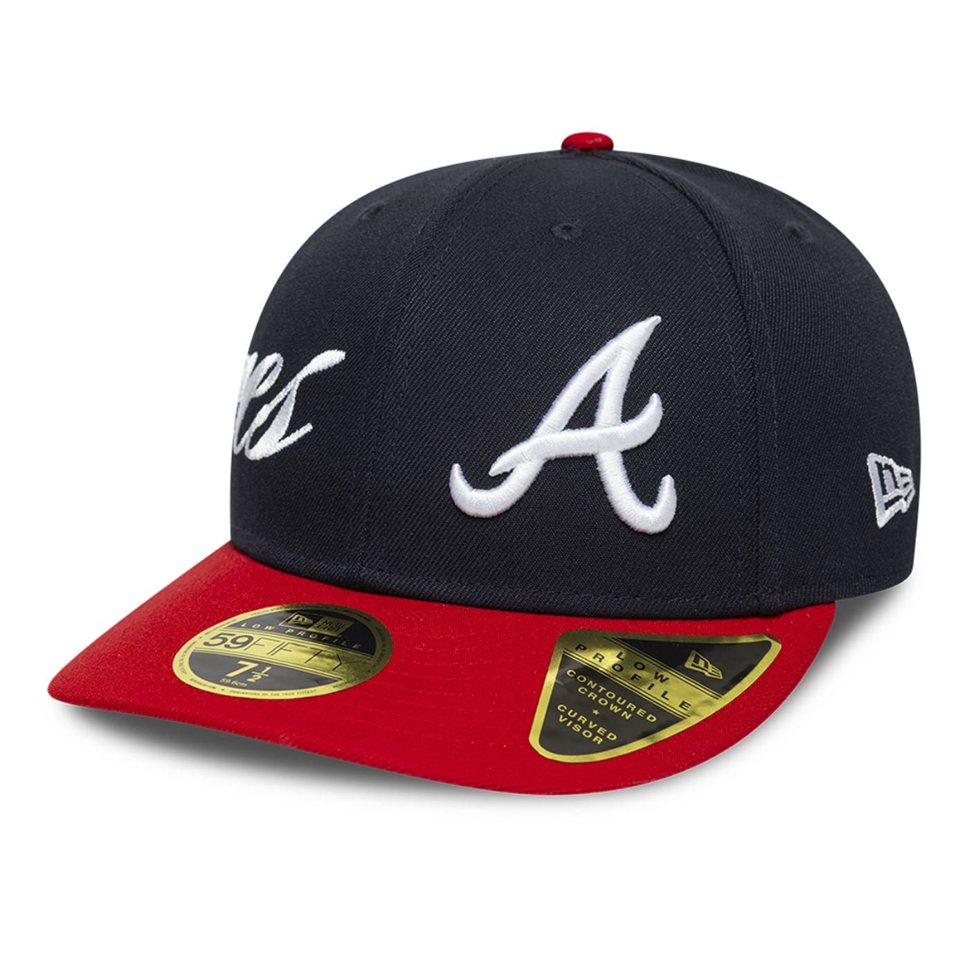 Bone New Era 59FIFTY Low Profile  MLB Atlanta Braves Side Script