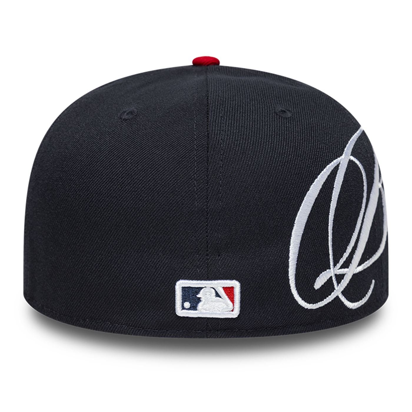 Bone New Era 59FIFTY Low Profile  MLB Atlanta Braves Side Script Azul Marinho 4