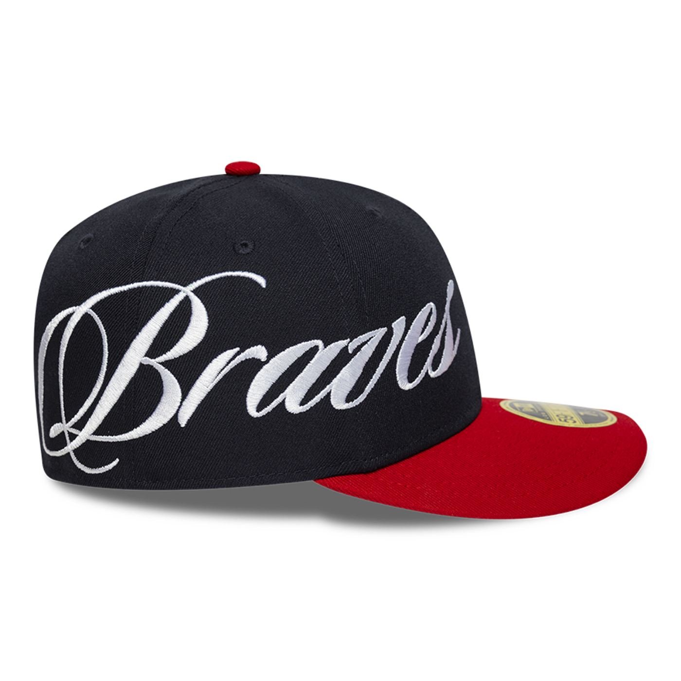 Bone New Era 59FIFTY Low Profile  MLB Atlanta Braves Side Script Azul Marinho 5