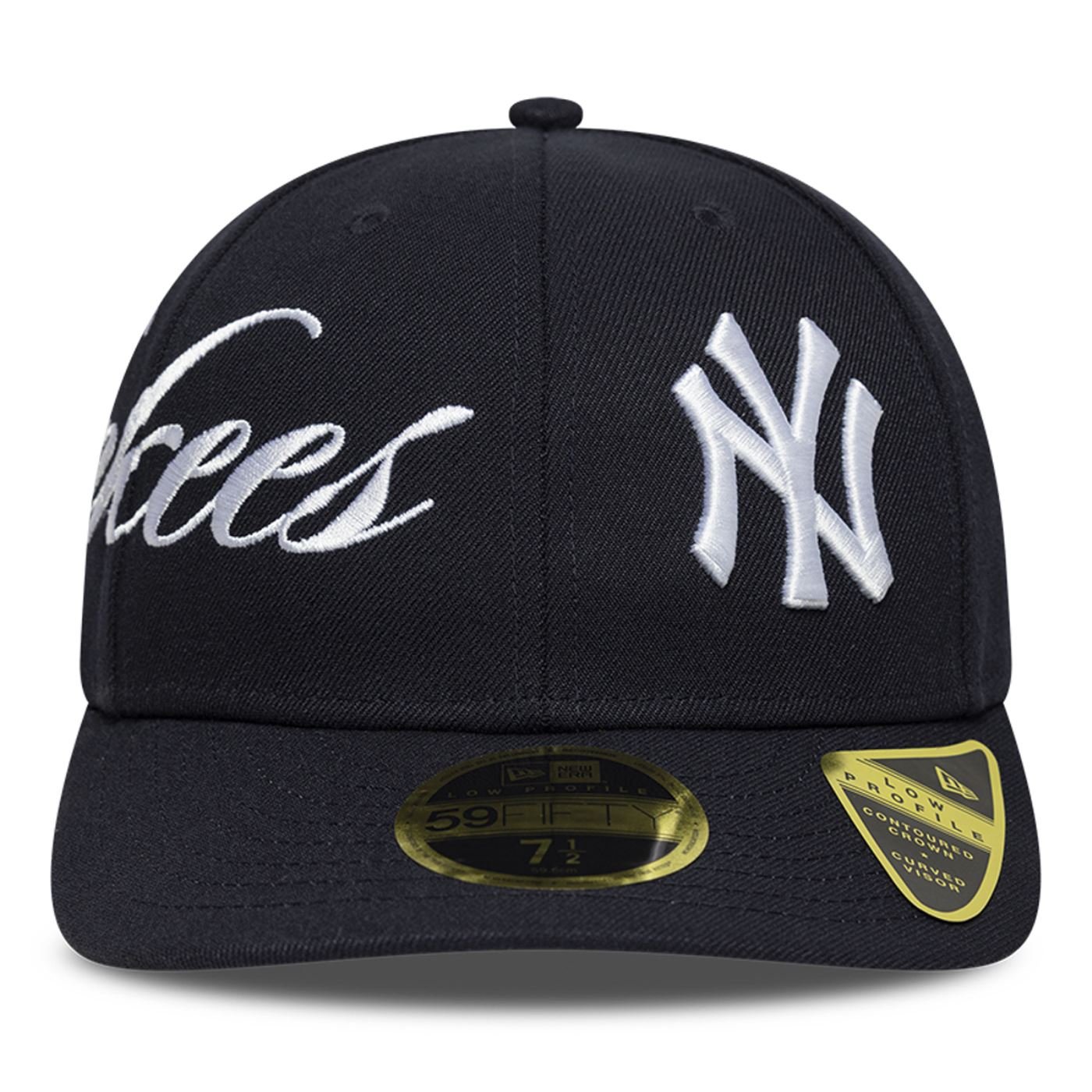 Bone New Era 59FIFTY Low Profile MLB New York Yankees Side Script Azul Marinho 2