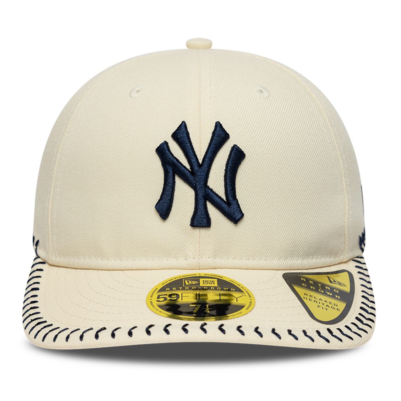 Bone New Era 59FIFTY Retro Crown MLB New York Yankees BASEBALL STICH Bege 2