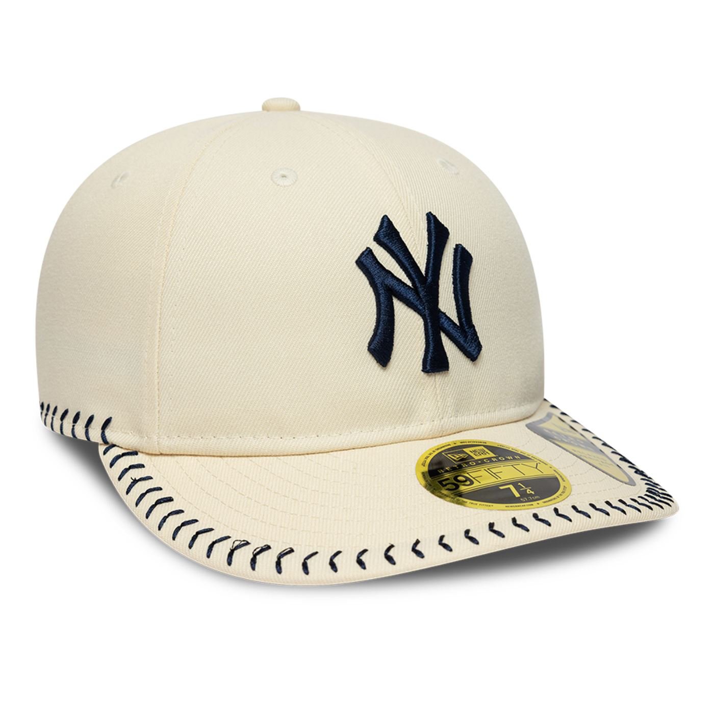 Bone New Era 59FIFTY Retro Crown MLB New York Yankees BASEBALL STICH Bege 3